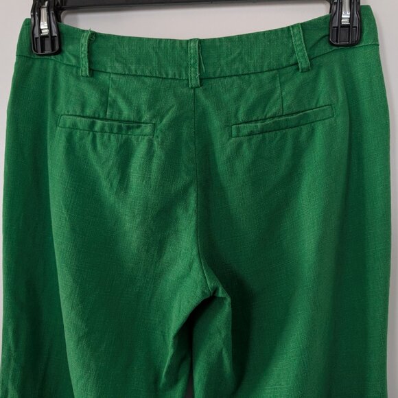 Elevenses Pants Women's Size 2 Green Anthropologie Brighton Linen-blend Pants - Picture 5 of 12